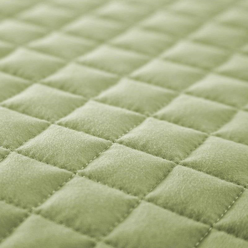 Full Queen Lightweight Sage Microfiber Quilt Set Ultra Soft 3-Piece-3