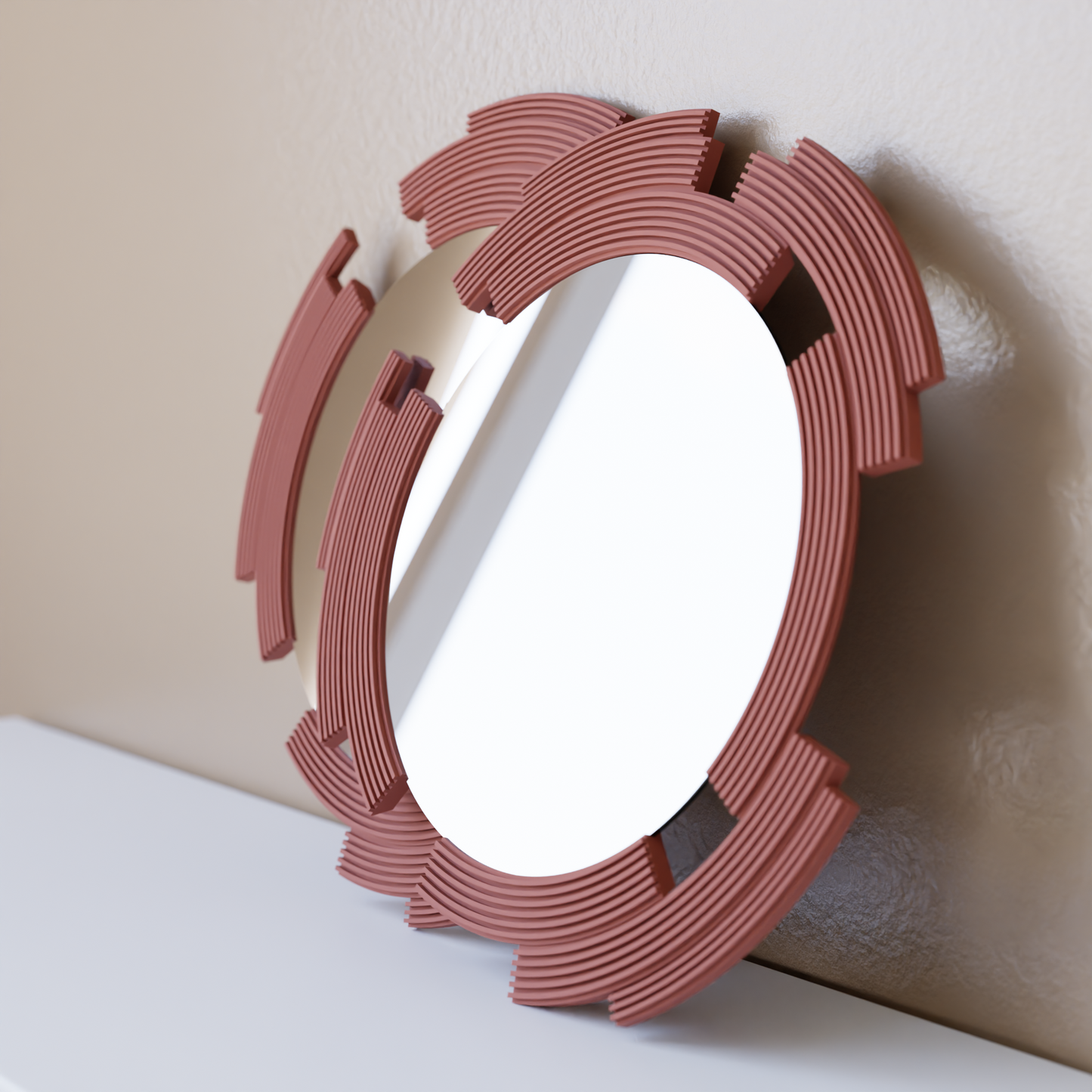 SCULPT Mirror Modern Geometric Wall Mirror Sustainable Bioplastic Frame-9