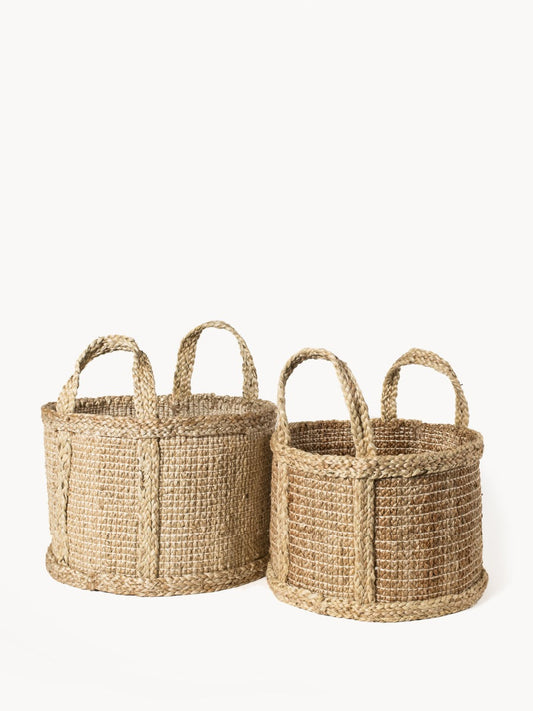 Bono Basket Natural Braided Jute Storage Floor Basket by KORISSA-0