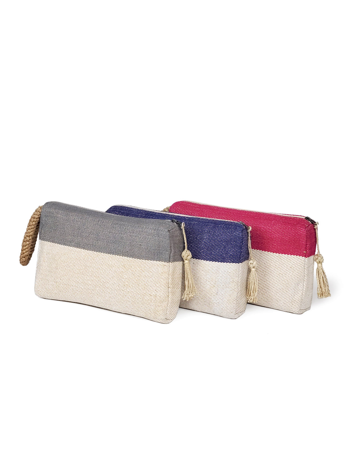 Pink Block A Clutch Handmade Jute-Cotton Fabric Fair Trade Accessory-3