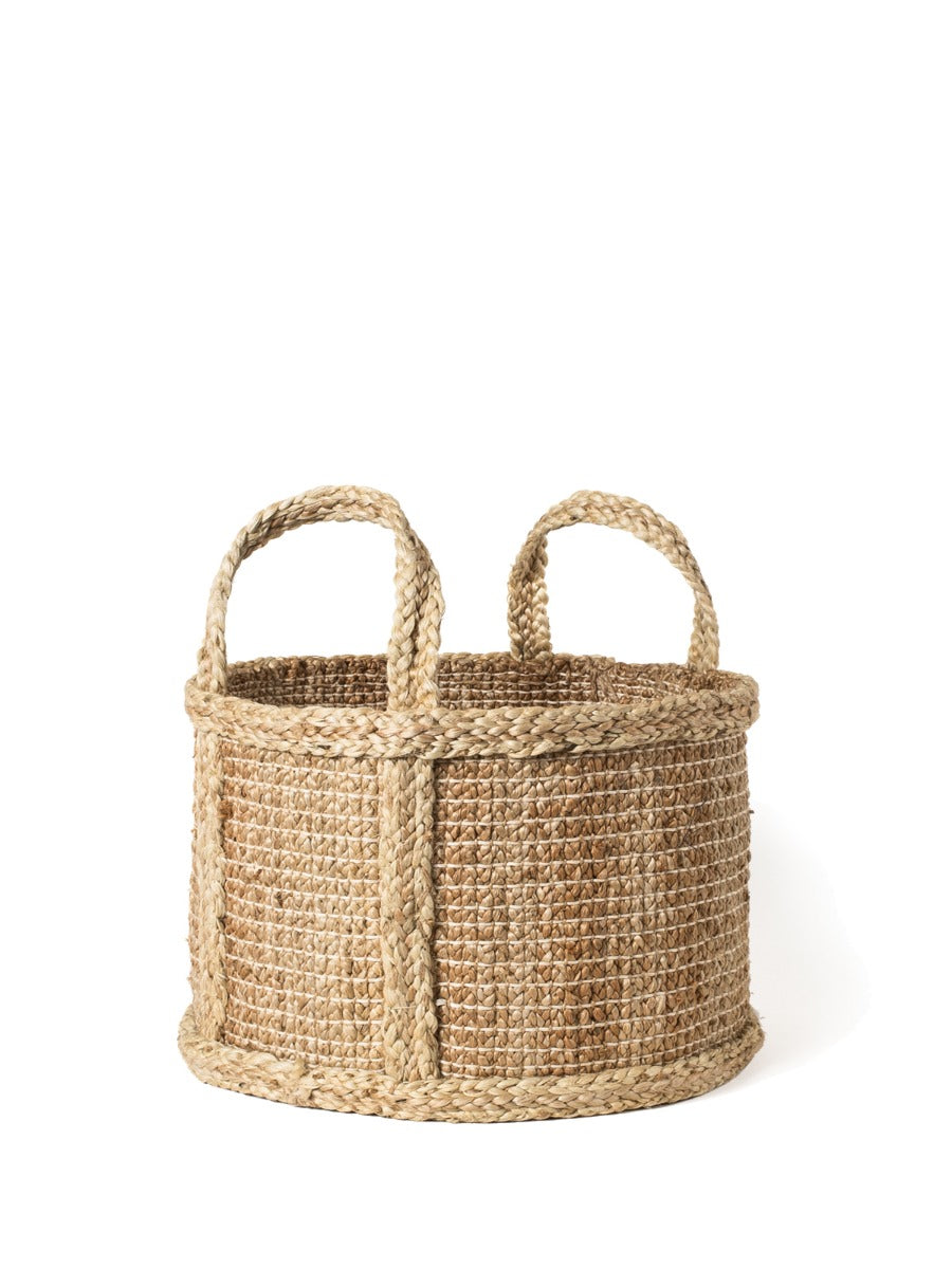 Bono Basket Natural Braided Jute Storage Floor Basket by KORISSA-3