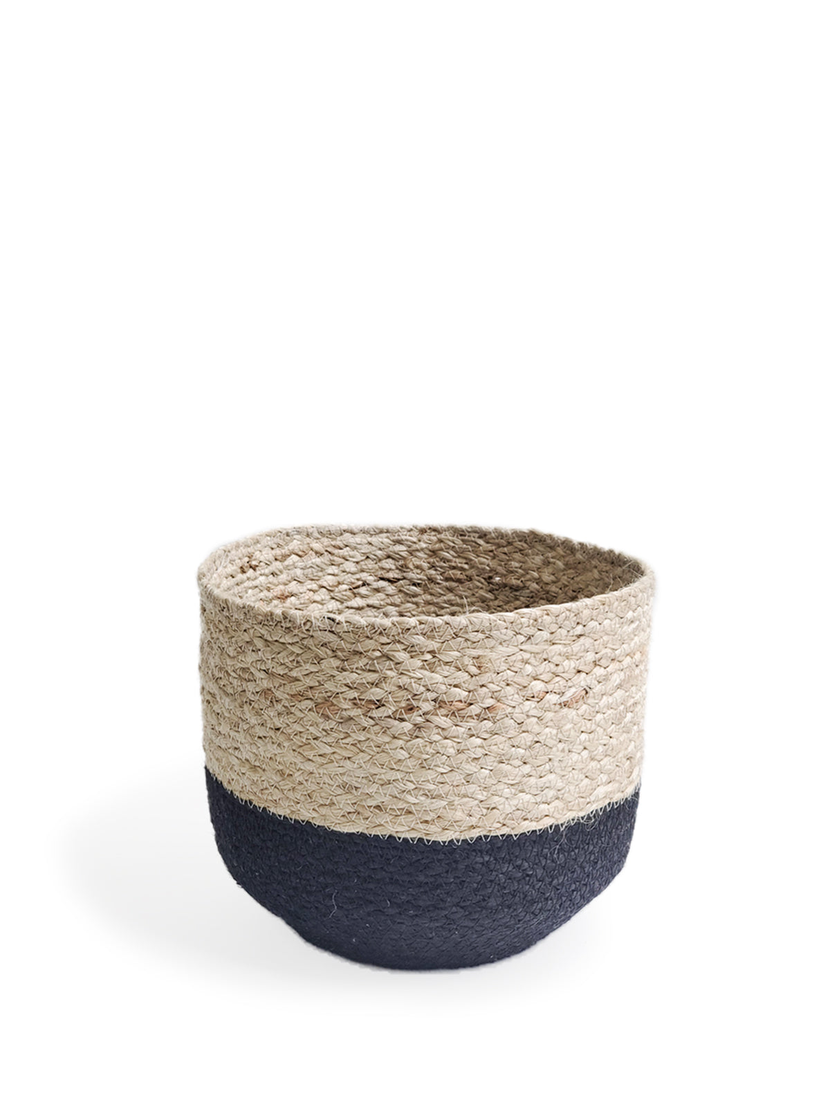 Naiya Bin Handwoven Jute Storage Basket Natural Black Various Sizes-5
