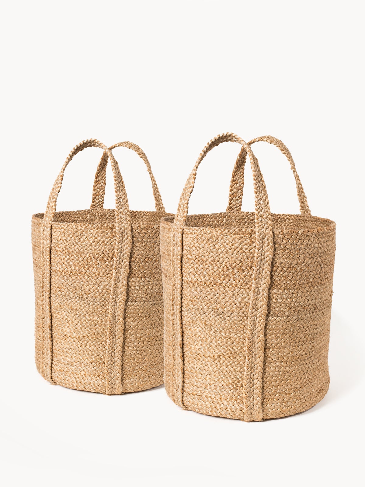 Natural Kata Basket with Handle Braided Jute Storage Basket 2024 Bestseller-0