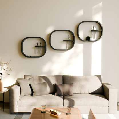 Floating Wall Shelf FRAME with Plant Propagation Tubes Modular Design-3