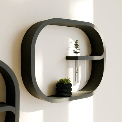 Floating Wall Shelf FRAME with Plant Propagation Tubes Modular Design-4