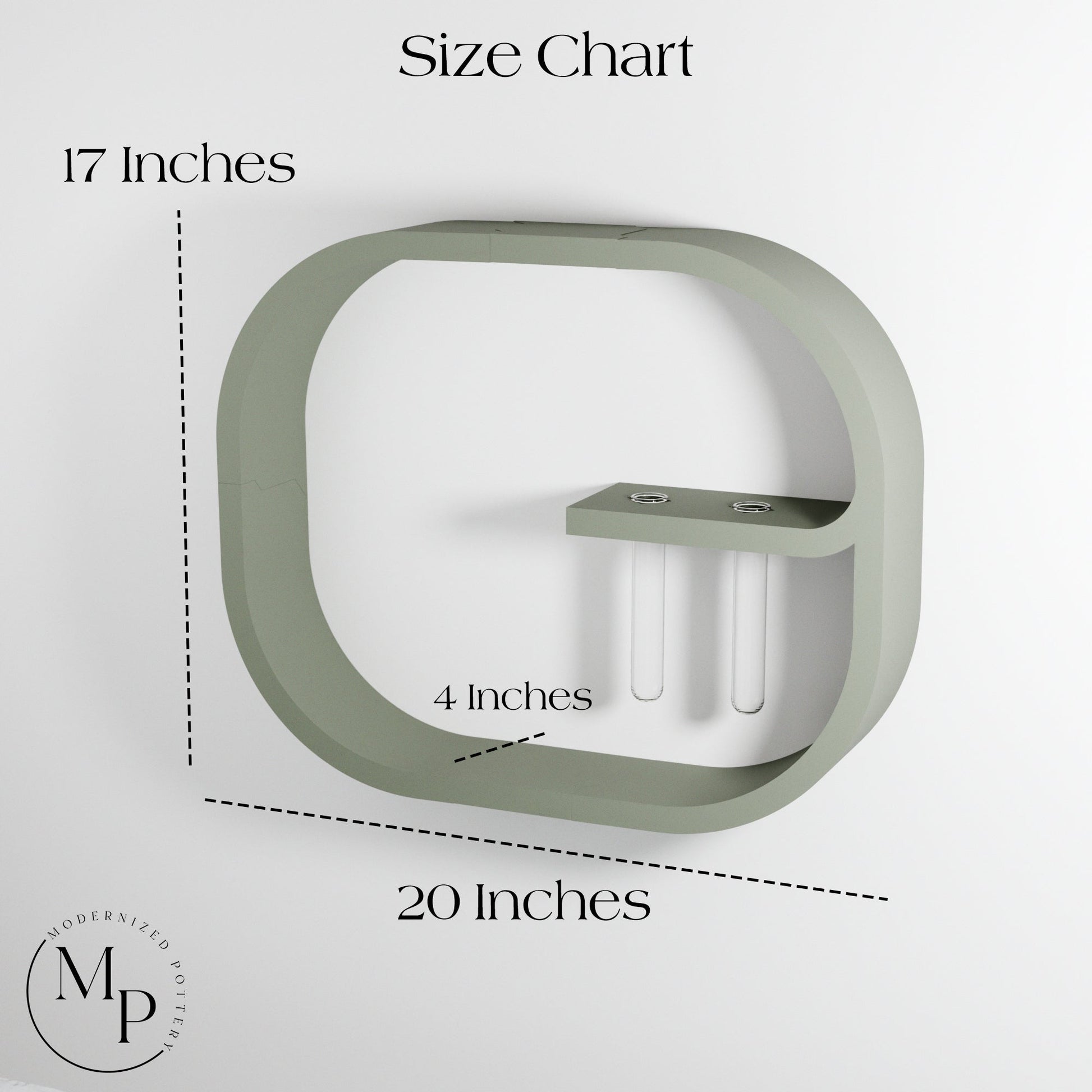 Floating Wall Shelf FRAME with Plant Propagation Tubes Modular Design-6