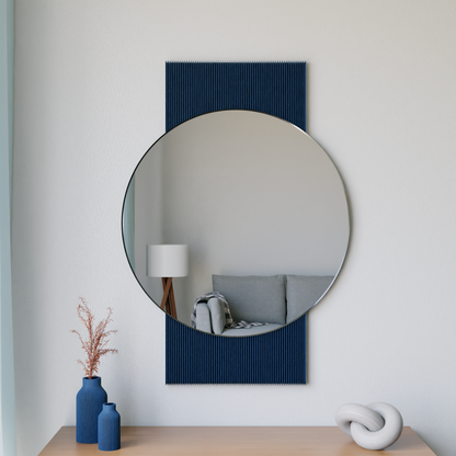 SOL Mirror Large Round Black Metal Frame Minimalist Wall Mirror-3