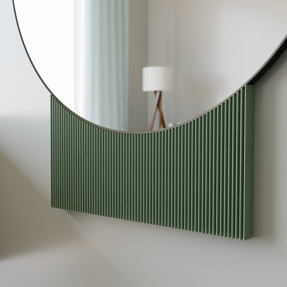 SOL Mirror Large Round Black Metal Frame Minimalist Wall Mirror-5
