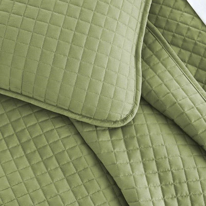 Full Queen Lightweight Sage Microfiber Quilt Set Ultra Soft 3-Piece-2