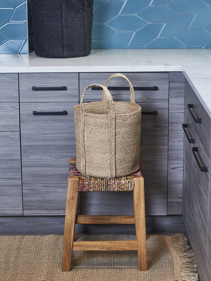Natural Kata Basket with Handle Braided Jute Storage Basket 2024 Bestseller-2