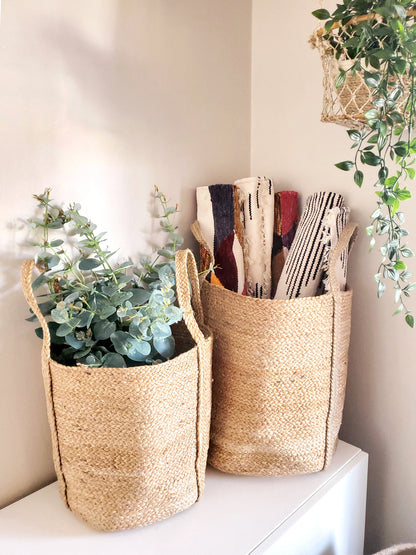 Natural Kata Basket with Handle Braided Jute Storage Basket 2024 Bestseller-1