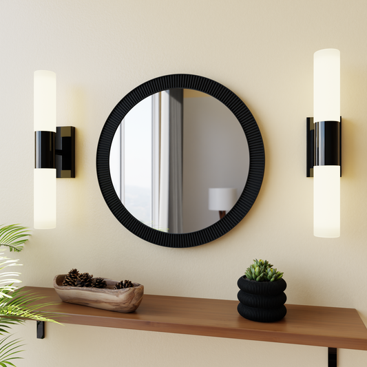 SUN Mirror Modern Circular Wall Mirror Sustainable Bioplastic Frame-0