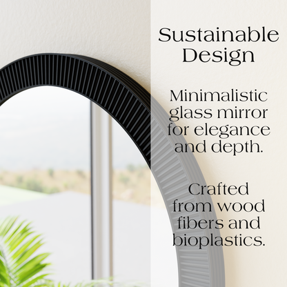 SUN Mirror Modern Circular Wall Mirror Sustainable Bioplastic Frame-1