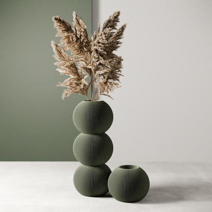 BUBBLE Vase Modern Ribbed Design Plant-Based Eco-Friendly Vase-1