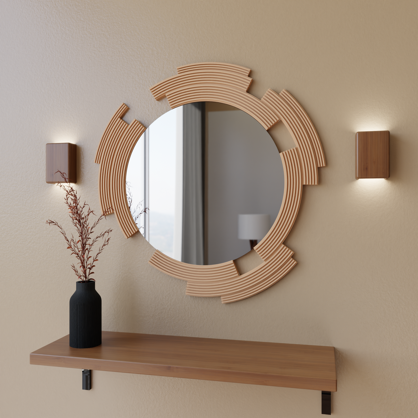SCULPT Mirror Modern Geometric Wall Mirror Sustainable Bioplastic Frame-0