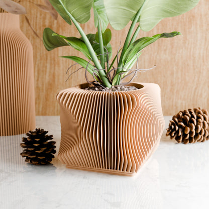 Xenova Spiral Planter with Drainage Modern Indoor Outdoor Pot-6